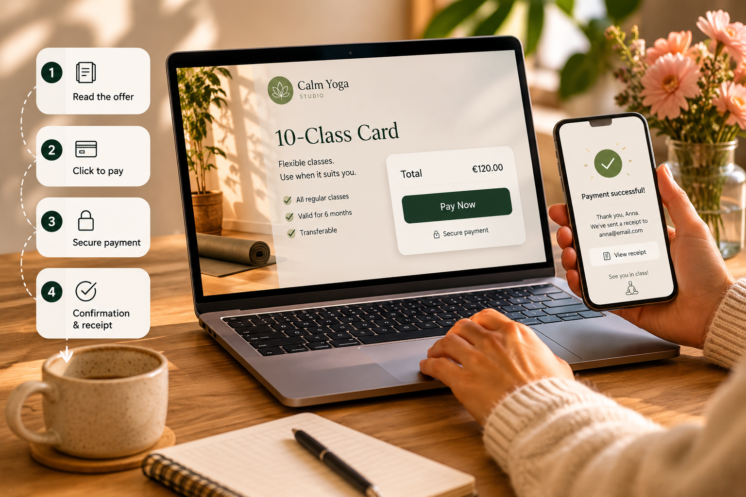 Simple payment options work best when the offer is clear