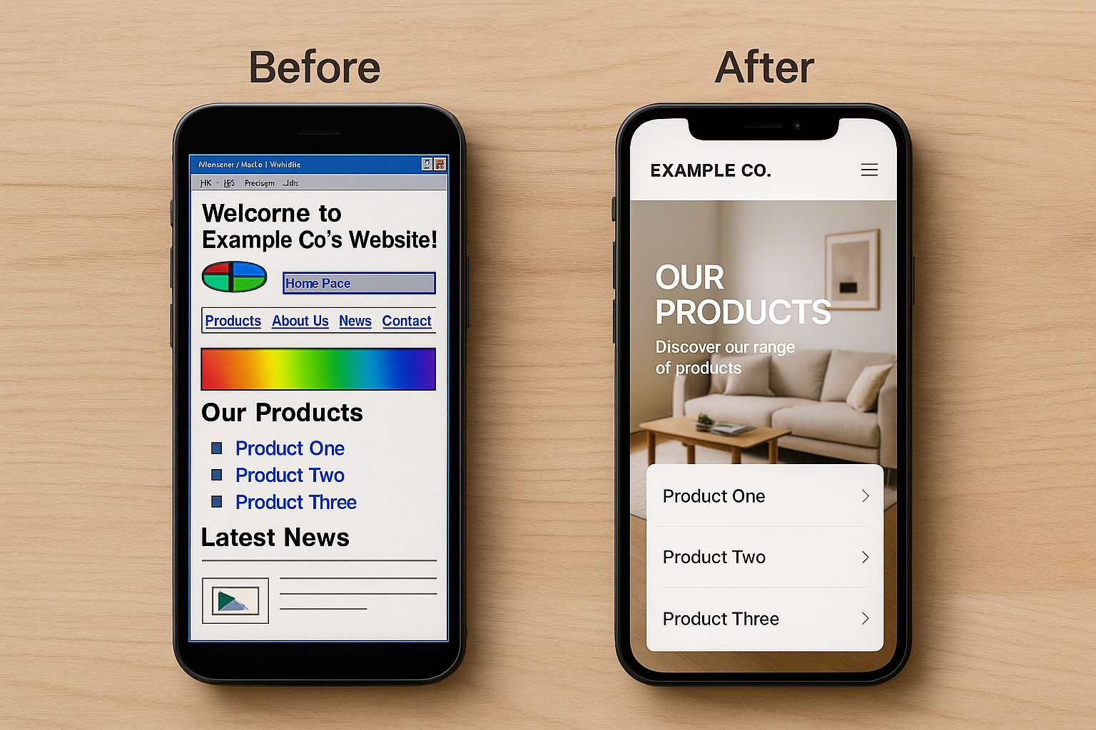 Mobil-först responsiv design jämförelse
