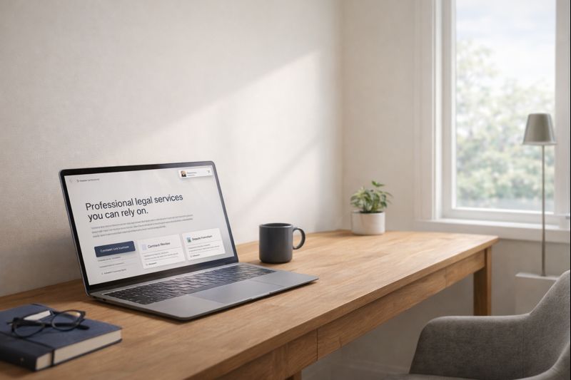 Mockups av en Atlas Digital företagswebbplats på dator och mobil